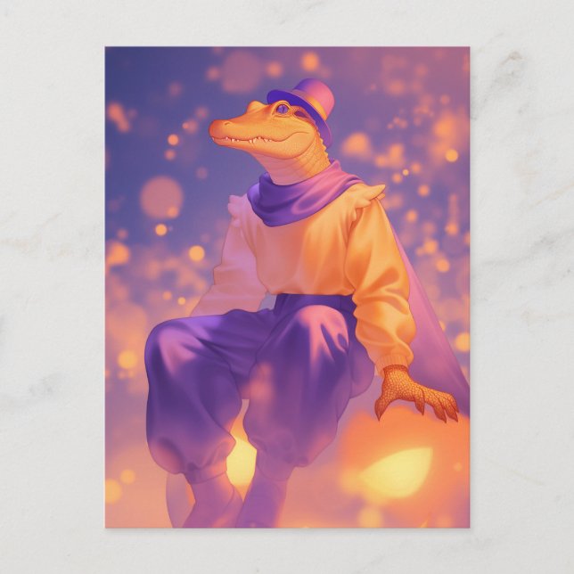 Carte Postale Alligator Halloween (Devant)