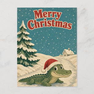 Carte Postale Alligator Icy Lane Animal Noël