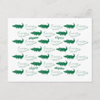Carte postale Alligator verte