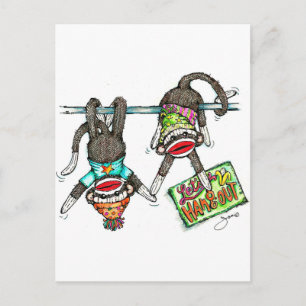 Carte Postale Allons-y - Sock Monkeys