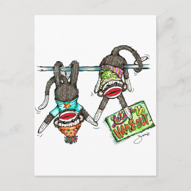 Carte Postale Allons-y - Sock Monkeys (Devant)