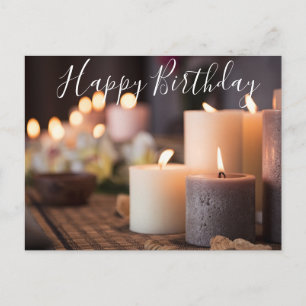Carte Postale Allumage de bougies pour les vœux d'anniversaire