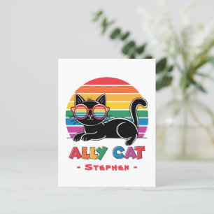 Carte Postale Ally Cat - Chat noir avec lunettes de soleil arc-e
