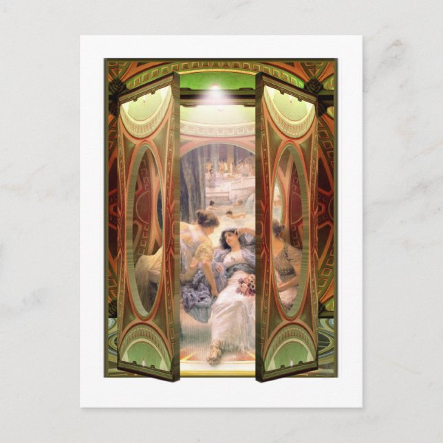 Carte Postale Alma-Tadema Porte Ouverte sur Les Bains (Devant)
