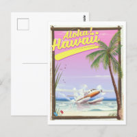 Aloha ! Affiche de voyage de style vintage Hawaï s