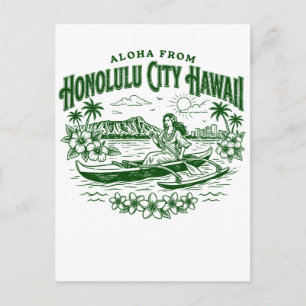 Carte Postale Aloha de la ville d'Honolulu Hawaï