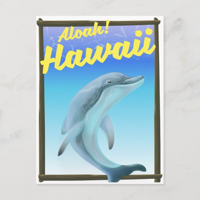 Carte Postale Aloha ! Hawaï ! Affiche de voyage dauphin (Devant)