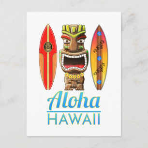 Carte Postale Aloha Hawaii Hawaii Tiki Surf