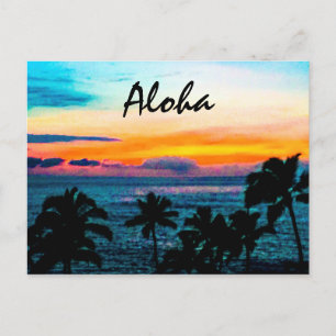Carte Postale Aloha Hawaii Tropical