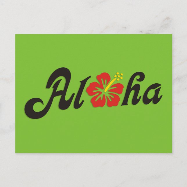 Carte Postale Aloha Hibiscus - plat design Hawaii + vos idées (Devant)