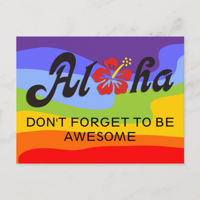 Carte Postale Aloha Hibiscus - plat design Hawaii + vos idées (Devant)