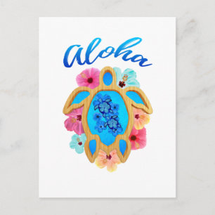 Carte Postale Aloha Tropical Honu Sea Turtle