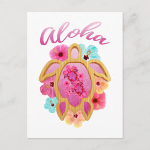 Carte Postale Aloha Tropical Honu Sea Turtle