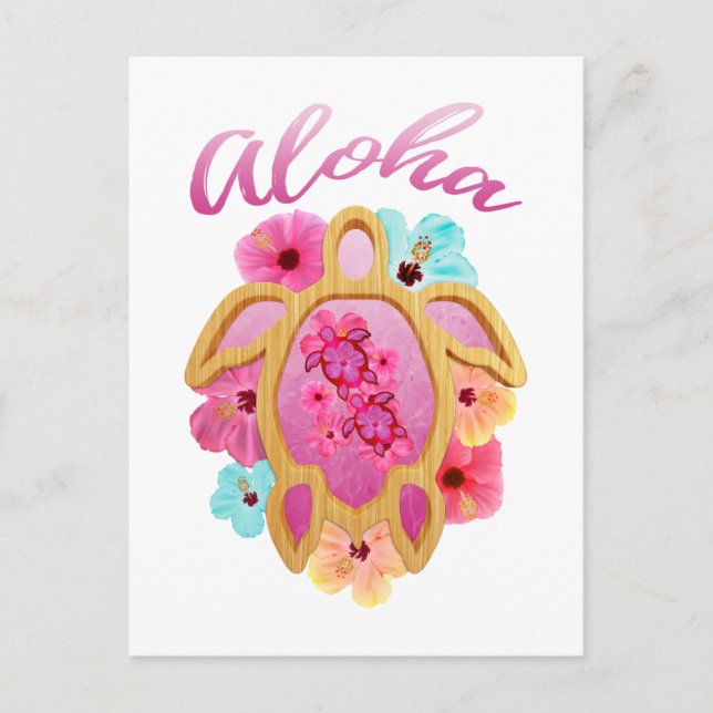 Carte Postale Aloha Tropical Honu Sea Turtle (Devant)