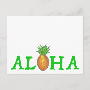 Carte Postale ALOHA Tropical Island Hawaiian Pineapple Hawaii