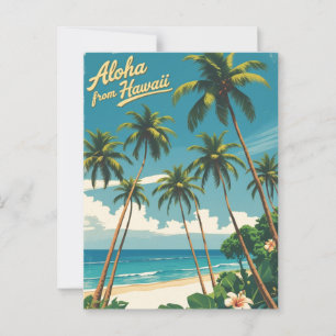 Carte Postale Aloha Voyage Hawaïen De Style vintage De Hawaii