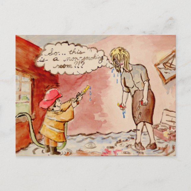 Carte Postale Alors...C'est une chambre non-fumeur?!? (Devant)