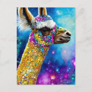 Carte postale Alpaca colorée