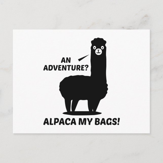Carte Postale Alpaca Mes Sacs (Devant)
