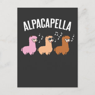 Carte Postale Alpacapella Acapella Alpaca Llama Musicien de musi