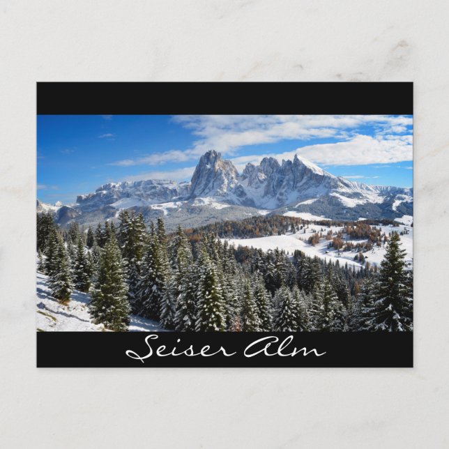 Carte postale Alpe di Siusi en hiver (Devant)