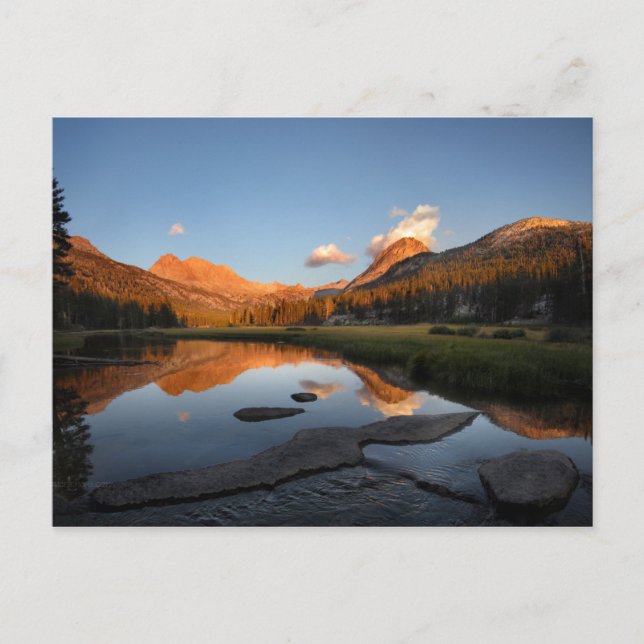 Carte Postale Alpenglow de coucher de soleil McClure Meadow - se (Devant)
