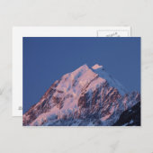 Carte Postale Alpenglow sur le mont Aoraki Cook, Mackenzie 2 (Devant / Derrière)