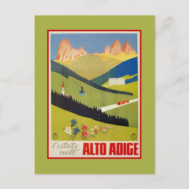 Carte Postale Alpes italiennes vintages (Tyrol du Sud) (Devant)
