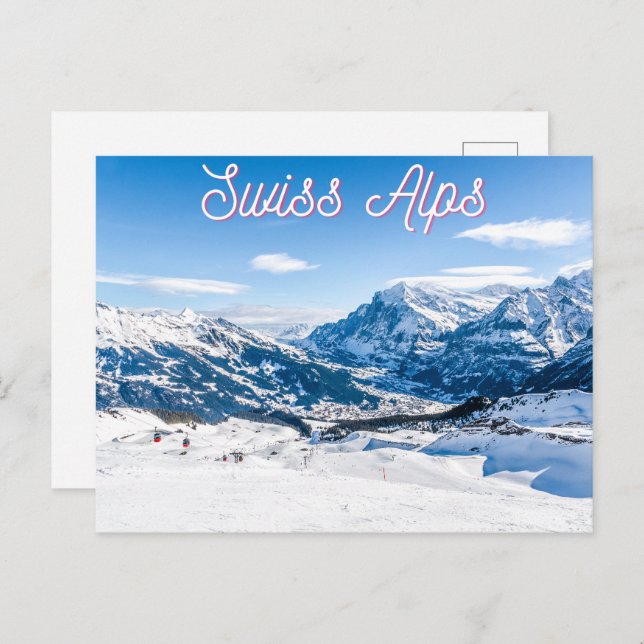 Carte Postale Alpes suisses (Devant / Derrière)