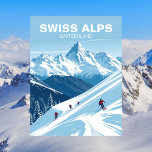 Carte Postale Alpes suisses Ski, Suisse Voyage Vintage<br><div class="desc">Allez sur les pistes avec cette carte postale vintage qui met en vedette les Alpes suisses, célèbres dans le monde entier. Connues pour leurs impressionnants sommets enneigés et leurs stations de ski exceptionnelles, les Alpes suisses offrent un paradis pour les sports d'hiver. Avec une touche rétro, cette carte postale capte...</div>