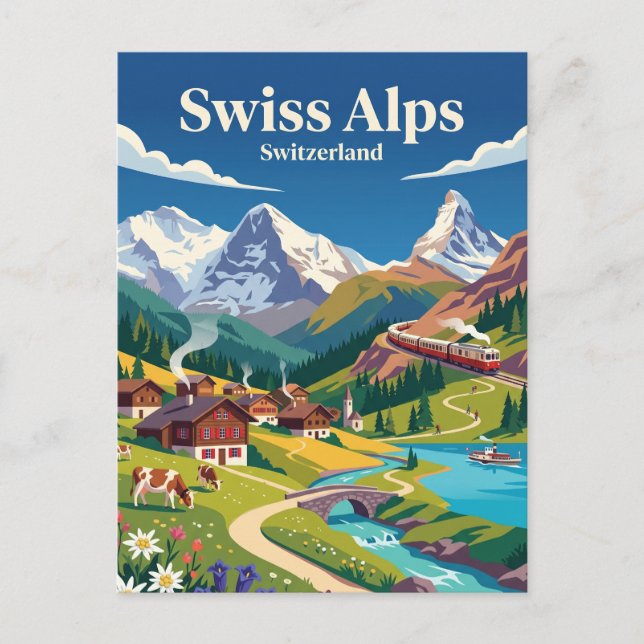 Carte Postale Alpes suisses Suisse (Devant)