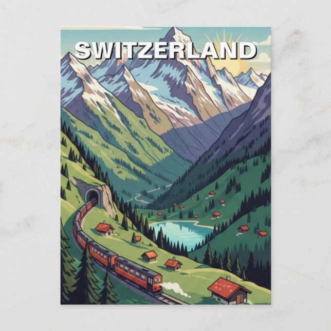 Carte Postale Alpes suisses Suisse Voyage (Devant)