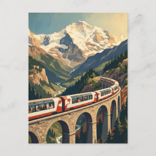 Carte Postale Alpes suisses Suisse Voyage Train Vintage