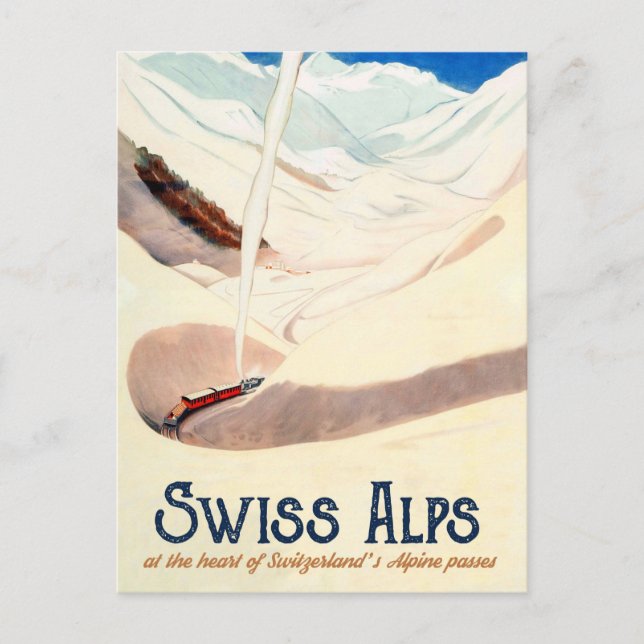 Carte Postale Alpes suisses, Voyage vintage (Devant)
