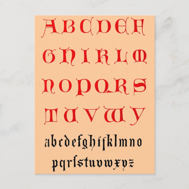 Carte postale Alphabet (Devant)