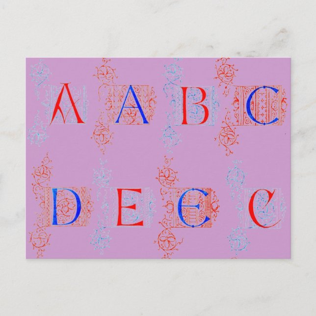 Carte postale Alphabet (Devant)
