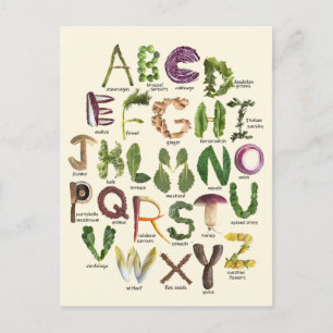 Carte Postale Alphabet alimentaire