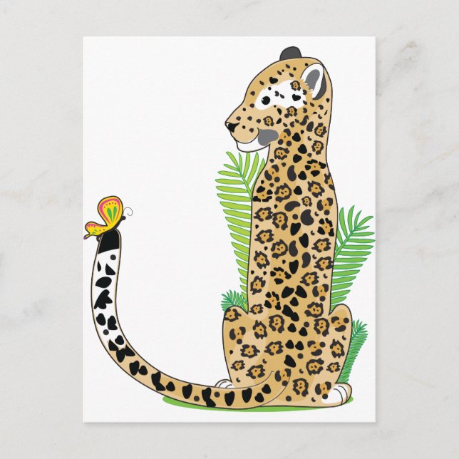 Carte Postale Alphabet animal Jaguar (Devant)