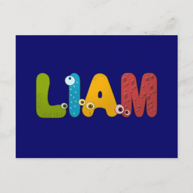 Carte Postale alphabet animal Liam (Devant)