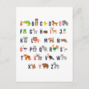 Carte Postale Alphabet Animaux - super mignon !