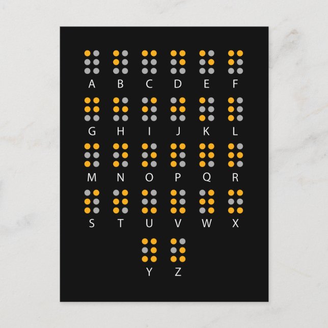 Carte Postale Alphabet braille Blind Art (Devant)