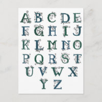 Carte postale Alphabet celtique