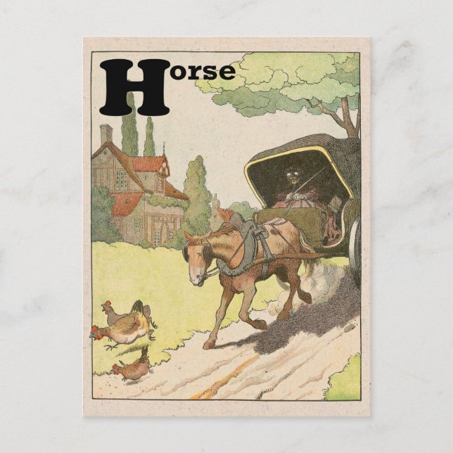 Carte Postale Alphabet Cheval & Carriage (Devant)