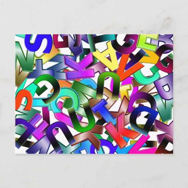 Carte Postale Alphabet coloré (Devant)