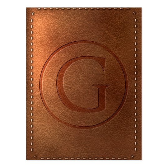 Carte Postale alphabet cuir lettre G