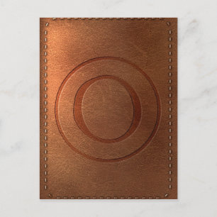 Carte Postale alphabet cuir lettre O