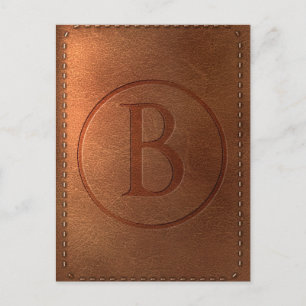 Carte Postale alphabet en cuir lettre B