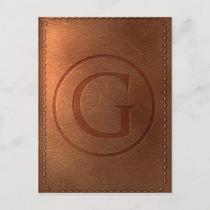 Carte Postale alphabet en cuir lettre G