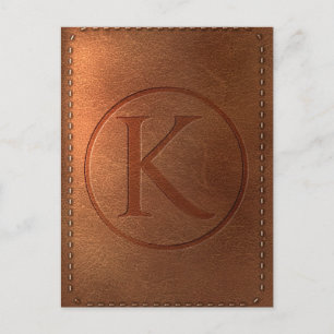Carte Postale alphabet en cuir lettre K