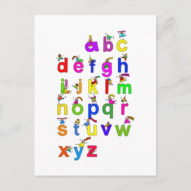 Carte Postale Alphabet Enfants (Devant)